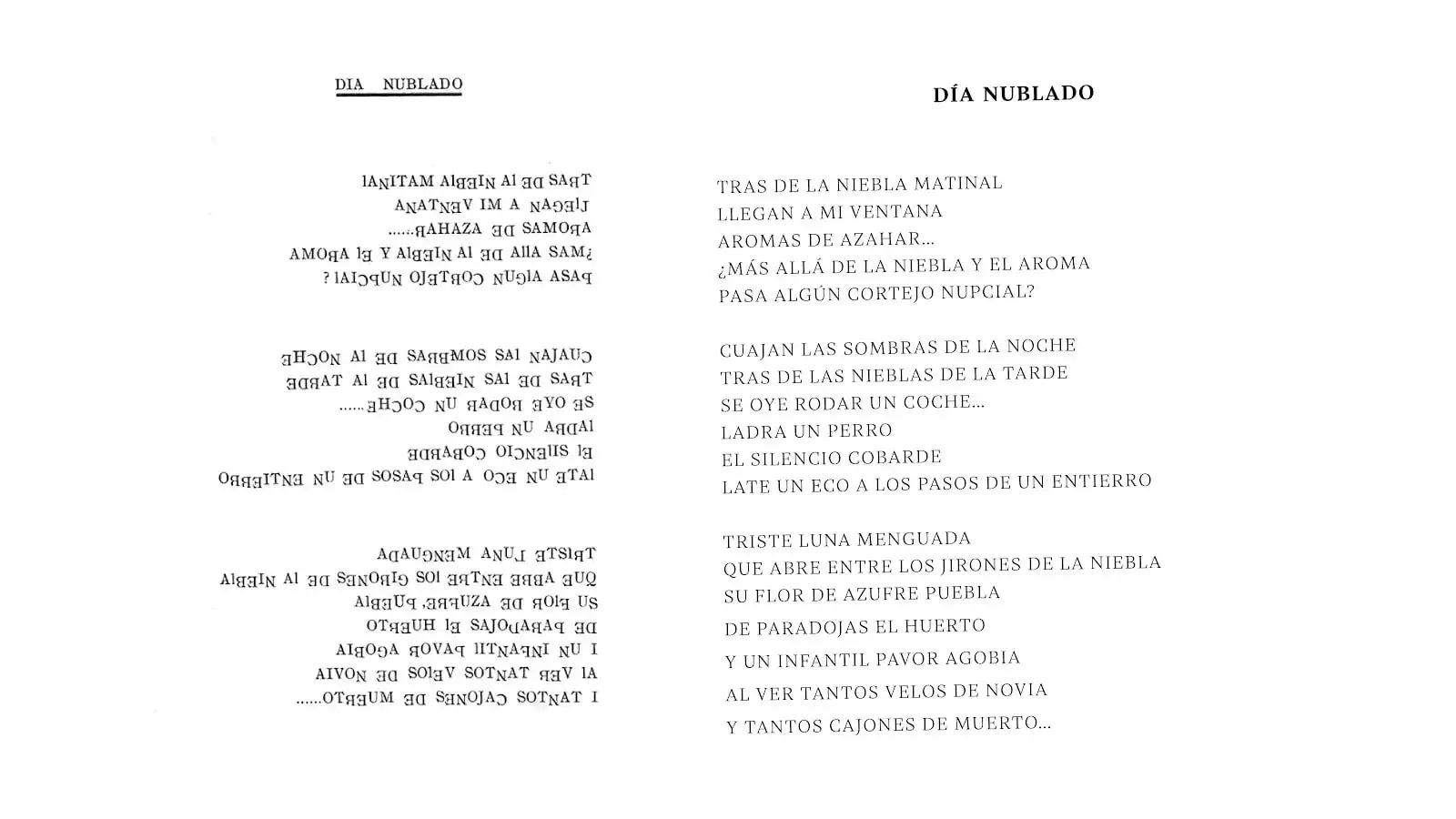 poema Día nublado de Tablada